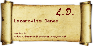 Lazarovits Dénes névjegykártya