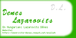 denes lazarovits business card